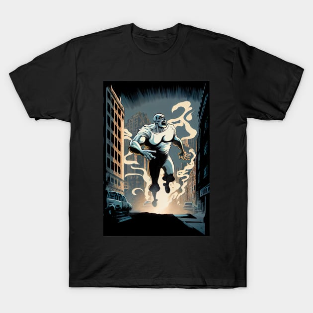 Giant ghost attacking the city T-Shirt by KoolArtDistrict